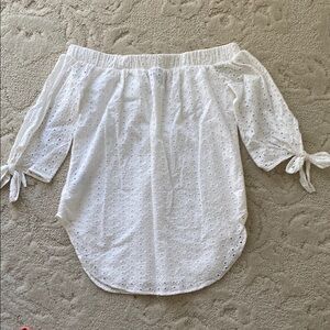 White Eyelet Off-Shoulder Top